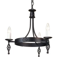 Belfry Chandelier 3 Light Black Finish, E14