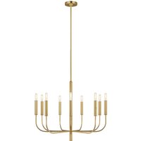 Brianna 9 Light Chandelier, Burnished Brass, E14