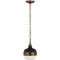 Cadence 1 Light Dome Ceiling Mini Pendant Antique Brass, Black, E27