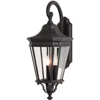Cotswold Lane 3 Light Outdoor Large Wall Lantern Black IP44, E14