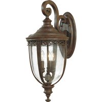 English Bridle 3 Light Outdoor Large Wall Lantern Light British Bronze IP44, E14