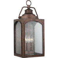 Randhurst Outdoor 3 Light Large Wall Lantern, Copper Oxide, IP44, E14