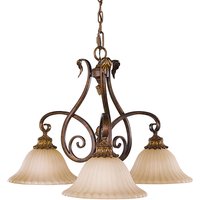 Sonoma Valley Multi Arm Chandelier 3 Light Aged Tortoise Shell Finish, E27