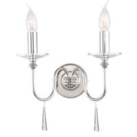 Finsbury Park 2 Light Indoor Candle Wall Light Polished Nickel, E14