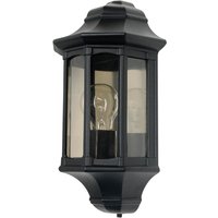 Newbury 1 Light Outdoor Wall Half Lantern Light Black IP44, E27