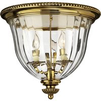 Cambridge 3 Light Flush Mount Ceiling Light Burnished Brass, E14