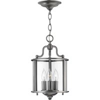 Gentry 3 Light Small Ceiling Lantern Pendant Pewter, E14
