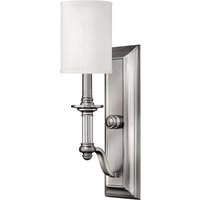 Sussex 1 Light Wall Light Brushed Nickel Glass Shade, E14