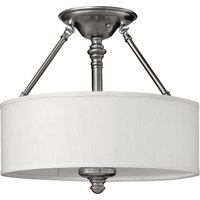 Sussex 3 Light Semi Flush Ceiling Light Brushed Nickel, E27