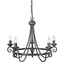 Harlech 5 Light Chandelier Black Finish