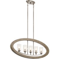 Kichler Grand Bank 5 Light Chandelier Antique Grey