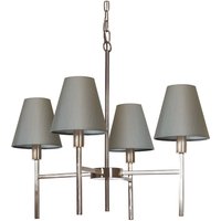 Lucerne 4 Light Pendant Chandelier with Grey Shade