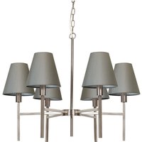 Lucerne 6 Light Pendant Chandelier with Grey Shade