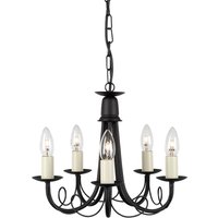 Minster 5 Light Chandelier Black Finish, E14