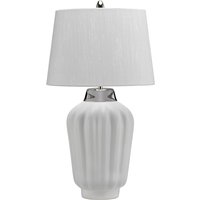 Bexley 1 Light Table Lamp White, Polished Nickel