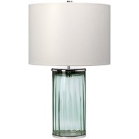 Reno Table Lamp Metalwork Polished Nickel, Green Glass