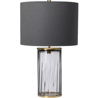 Reno Table Lamp Metalwork Aged Brass, Smoked Glass