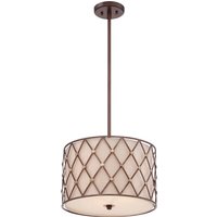 3 Light Medium Ceiling Pendant Copper Brown Lattice, E27