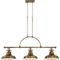 Emery 3 Light Pendant Bar Chandelier Light Weathered Brass, E27