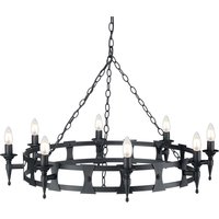 Saxon 8 Light Chandelier Black Finish, E14