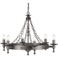 Warwick 6 Light Chandelier Graphite Black Finish, E14