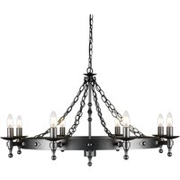 Warwick 8 Light Chandelier Graphite Black Finish, E14