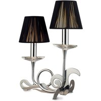 Acanto Table Lamp 2 Light E14, Polished Chrome With Black Shades