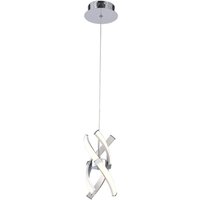 Espirales Pendant 1 Light 12W LED 3000K, 840lm, Silver/Frosted Acrylic/Polished Chrome
