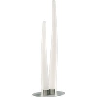 Estalacta Table Lamp 2 Light GU10 Indoor/Outdoor IP44, Silver/Opal White