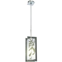 Euphoria Pendant 1 Light L1/SGU10, Polished Chrome/Opal White Glass