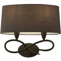 Lua Wall Lamp 2 Light E27, Ash Grey With Ash Grey Shade