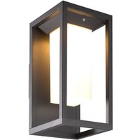 Meribel Solar/Sensor Wall Lamp, 2.2W LED, 3000K, 188lm, IP54, Graphite, 3yrs Warranty