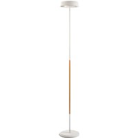 Noa Floor Lamp 2 Light 21W Down 9W Up LED 3000K, 3000lm, Touch Dimmer, Matt White/Beech