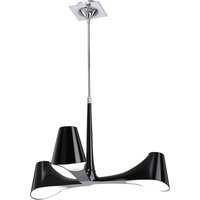 Ora Telescopic Convertible To Semi Flush 3 Light E27, Gloss Black/Polished Chrome