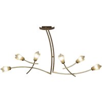 Pietra Linear Pendant 2 Arm 6 Light G9, Antique Brass