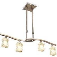 Rosa Del Desierto Telescopic Linear Pendant Line 4 Light G9, Antique Brass