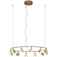 Shell 12 Light Pendant, Round, 50W LED, 3000K, 2650lm, Gold, 3yrs Warranty