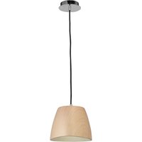 Triangle Pendant Small 1 Light E27, Beech/Polished Chrome