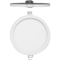 Saona 17.5cm Round LED Recessed Ultra Slim Downlight, 18W, 3000K, 1580lm, Matt White/Frosted Acrylic, Driver Included