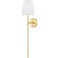 Demi 1 Light Wall Sconce Aged Brass with White Shade