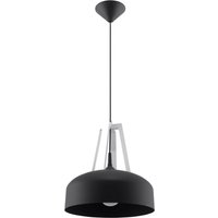 Casco 1 Light Dome Ceiling Pendant Black, White, E27