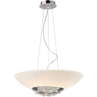 Amada Pendant 6 Light G9, Polished Chrome/Opal White Glass