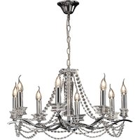 Nydia Pendant 8 Light E14 Polished Chrome/Crystal
