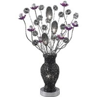 (DH) Nevada Table Lamp 4 Light G4 Black/Purple/Crystal, NOT LED/CFL Compatible