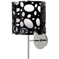 Lupin Wall Lamp E27, Gloss Black/White Acrylic/Polished Chrome, CFL Lamps INCLUDED