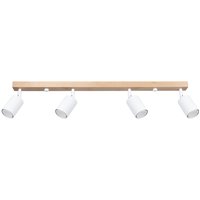Verdo Modern Ceiling Spotlight Bar Wood, White 4x GU10