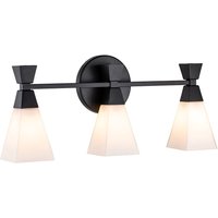 Bowtie 3 Light Bathroom Wall Lamp, Matte Black IP44