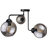 Cosmo Multi Arm Semi Flush Ceiling Light Black, 50cm, 3x E27