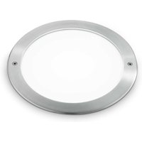 Taurus Integrated LED Outdoor Recessed Ground Light Wide Round Steel 2700Lm 3000K IP67