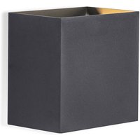 Davos XL Square Wall Lamp Dimmable, 2x10W LED, 2700K, 1830lm, IP65, Anthracite, 3yrs Warranty